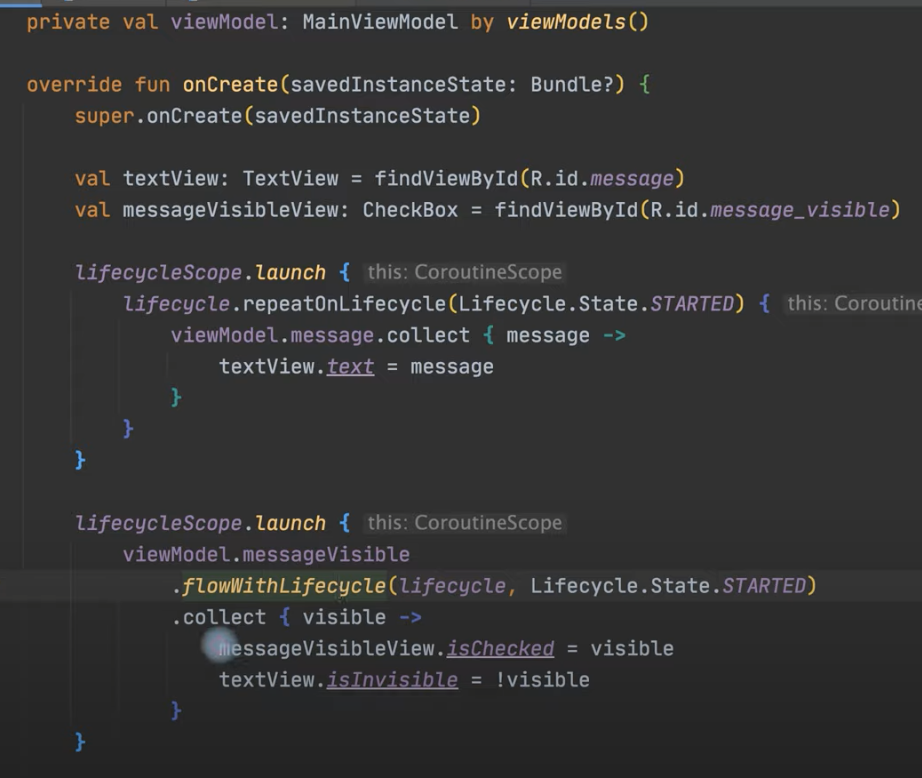 Nice VAldai flow in viewmodel